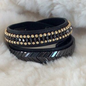 Stella & Dot Gilded Path Wrap Bracelet Hematite